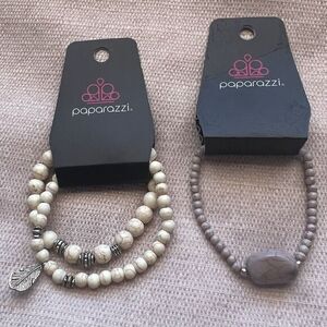 Lot of 2 PAPARAZZI Beaded Stretch‎ Bracelets Multicolor